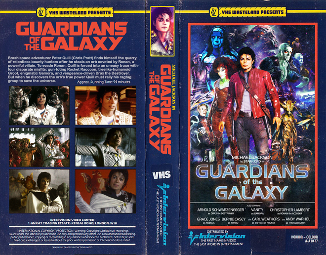 GUARDIANS OF THE GALAXY CUSTOM VHS COVER WITH MICHAEL JACKSON, MODERN VHS COVER, CUSTOM VHS COVER, VHS COVER, VHS COVERS